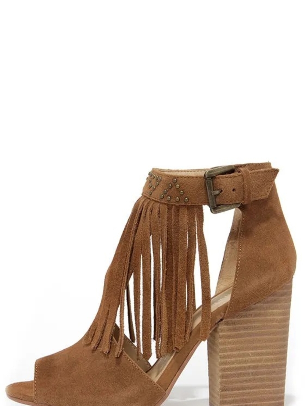 Chinese Laundry Boho Camel Suede Leather Fringe Booties